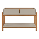 Ver imagem 4 de Aparador Buffet Sala Estar Jantar 2 Gavetas Lizz - Off White C/ Cedro