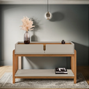 Ver imagem 3 de Aparador Buffet Sala Estar Jantar 2 Gavetas Lizz - Off White C/ Cedro