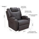 Ver mais imagens de Cadeira Poltrona Reclinável Papai Barcelona Zero Wall Corano Marrom 310 Império Estofados