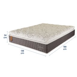 Colchão Casal Prorelax 138x188x34 Safira Molas Ensacadas Pillow Top Viscoelástico - Cinza/branco - 4