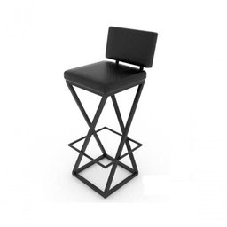 Kit C/ 3 Banquetas Bistrô Industrial Média 75cm – Estofadas Preta - 3