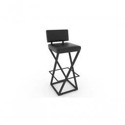 Kit C/ 3 Banquetas Bistrô Industrial Média 75cm – Estofadas Preta - 2