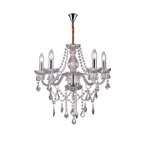 Lustre Pendente Taschibra Glam 5 Conhaque E14 Bivolt