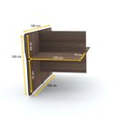 Ver imagem 2 de BAIA P/ TELEMARKETING DUPLA CONTÍNUA PANDIN MAXXI - WALNUT/PRETO ETDC02