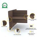 Ver imagem 3 de BAIA P/ TELEMARKETING DUPLA CONTÍNUA PANDIN MAXXI - WALNUT/PRETO ETDC02