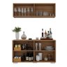 Kit Bar Armário Aéreo e Aparador 4 Portas Multimóveis Mp1087 Rustic/branco - 4