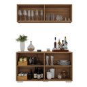 Ver imagem 4 de Kit Bar Armário Aéreo e Aparador 4 Portas Multimóveis Mp1087 Rustic/branco