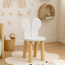 Ver imagem 1 de Cadeira Infantil Asa Borboleta Mdf Pes Madeira Plancasa:branco Tx