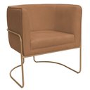 Ver imagem 1 de Poltrona Decorativa Betina Base Aço Ouro Fosco Bouclé Terracota - Nexta Casa