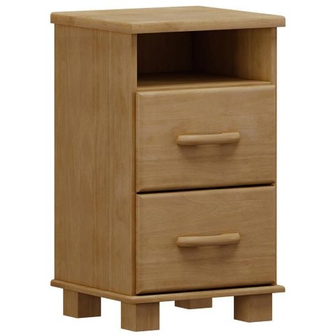 Mesa de Cabeceira 2 Gavetas Madeira Maciça Zahav F06 Freijó - Lyam Decor