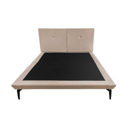 Estrutura para Cama Japonesa Toquio Casal com Cabeceira Almofada Linho Bege - 4