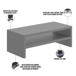 Suporte Para Monitor Stand Home Office Lap 63 cm L03 Cinza - Lyam Lyam Decor - 4