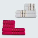 Ver imagem 1 de Jogo De Toalhas 8 Peça Coleção Dubai Branco+rosa