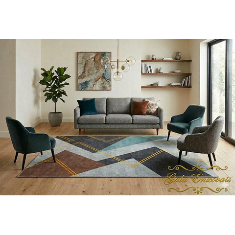 Tapete Sala/Quarto/Escritório 1,40m x 2,00m Picasso Leve Antiderrapante Sultan