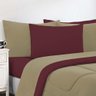 Kit Edredom + Jogo de Lençol Malha 100% Algodão Gran Moratta 6 Peças King - Avelã-vinho - 3
