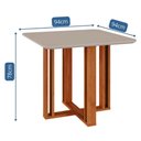 Ver imagem 3 de Mesa para Sala de Jantar em Mdf Flora 94 X 94 Cm Cimol Cinamomo/off White