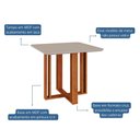 Ver imagem 2 de Mesa para Sala de Jantar em Mdf Flora 94 X 94 Cm Cimol Cinamomo/off White