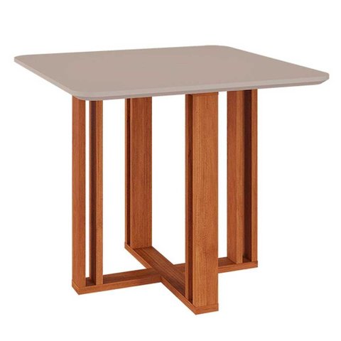 Mesa para Sala de Jantar em Mdf Flora 94 X 94 Cm Cimol Cinamomo/off White