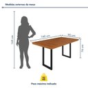 Ver imagem 6 de Conjunto Sala de Jantar 4 Bancos Madeira Maciça Ripada Capri Marrom Preto/Madeira