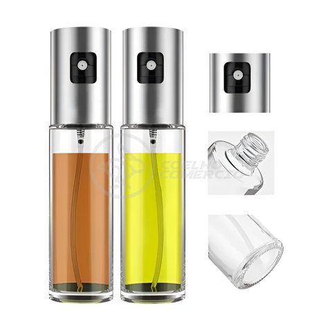 Kit 2x Spray Pulverizador de Vinagre Óleo e Azeite Borrifador Culinário de Aço Inoxidável de 100ml