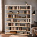 Ver imagem 1 de Estante Multiuso Organizador Livreiro Estilo Industrial 180x190 Branco Natural