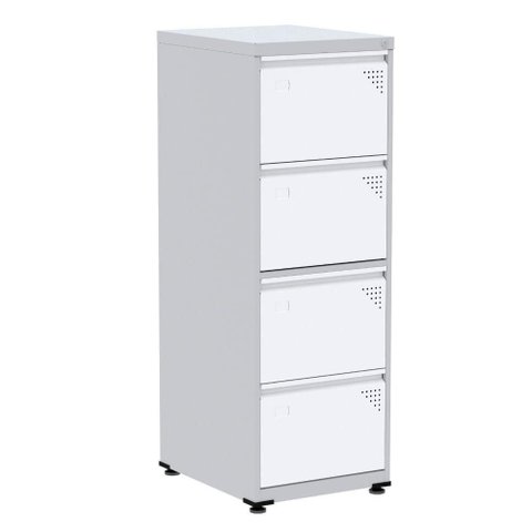 Armário de Arquivo de Aço Pandin 4 Gavetas Gavetas Cinza-branco