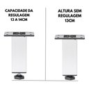 Ver imagem 2 de Kit 2 Pé Alumínio 13cm Fosco Cozinha Móveis 40x40 Regulável