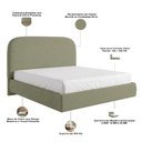 Ver imagem 5 de Cama Casal Flutuante com Cabeceira 140cm Aura W01 Bouclê Oliva - Lyam Decor