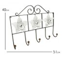 Ver imagem 2 de Cabide de Parede em Ferro Rústico em Ferro e Lata com Flores Artesanais Libertas Rosas Artesanato Br