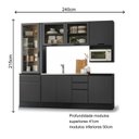 Ver imagem 2 de Cozinha Modulada Completa sem Tampo 7 Peças 240cm Etna Poliman Móveis