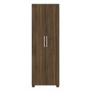 Ver imagem 5 de Armário Multiuso Alto Sapateira 2 Portas Com Chave 4 Prateleiras Sala de Estar Marrom Escuro