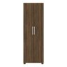 Armário Multiuso Alto Sapateira 2 Portas Com Chave 4 Prateleiras Sala de Estar Marrom Escuro - 5