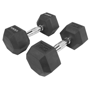 Par de Halteres Lion Performance Sextavado 10kg Aço Cromado