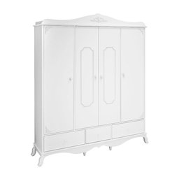 Guarda-roupa 4 Portas Provençal Realeza Branco Acetinado Canaã - 2
