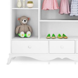 Guarda-roupa 4 Portas Provençal Realeza Branco Acetinado Canaã - 6
