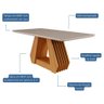 Mesa de Jantar Tampo de Vidro Off White Agata 1,80 e 6 Cadeiras Maia Nature/gengibre - 8