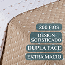 Ver imagem 3 de Conjunto Cama King Size Colcha Romance 200 Fios Super Elegante Petit Poá:caqui