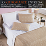 Conjunto Cama King Size Colcha Romance 200 Fios Super Elegante Petit Poá:caqui - 2