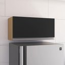 Ver imagem 2 de Armário Aéreo para Cozinha Andréia 1 Porta Amendoa Preto – Ajl