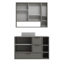 Ver imagem 4 de Conjunto Gabinete para Banheiro Modulado 100cm x 124cm Prime Yescasa Cinza/Cimento