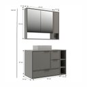 Ver imagem 3 de Conjunto Gabinete para Banheiro Modulado 100cm x 124cm Prime Yescasa Cinza/Cimento