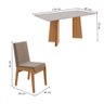 Mesa de Jantar 6 Lugares Celina Atla com Vidro Amêndoa Clean/off White/linho Marrom - Móveis Lopas - 3