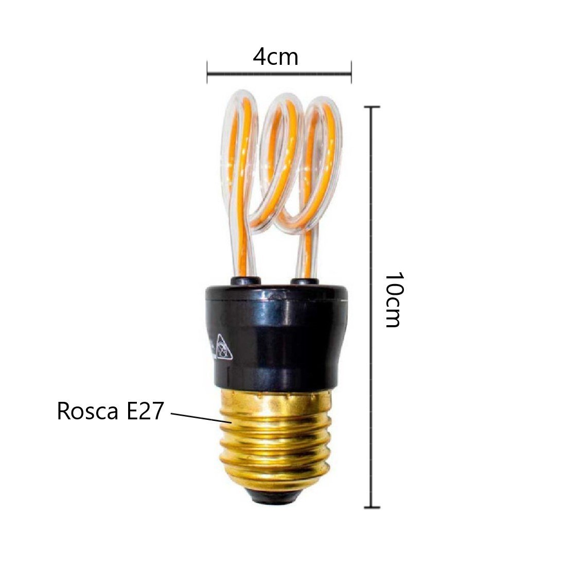 Lâmpada Filamento Led Arco Espiral 4w Luz Amarela E27 Bivolt Gmh Trade - 2