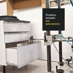 Kit Área De Serviço Madesa Acordes 100% MDF com Armário e Balcão Portas Branco Brilho Cor:Branco - 8