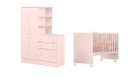 Ver imagem 3 de Jogo de Quarto do Bebê Completo Berço Colchão e Roupeiro Rosa - Móveis Leartam