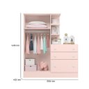 Ver imagem 4 de Jogo de Quarto do Bebê Completo Berço Colchão e Roupeiro Rosa - Móveis Leartam