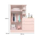 Ver imagem 4 de Jogo de Quarto do Bebê Completo Berço Colchão e Roupeiro Rosa - Móveis Leartam
