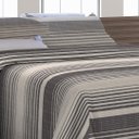 Ver imagem 3 de Kit Cobre Leito Casal Padrão Com Fronhas Piquet Algodão 3 Peças Listrado Preto e Palha