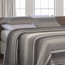 Ver imagem 2 de Kit Cobre Leito Casal Padrão Com Fronhas Piquet Algodão 3 Peças Listrado Preto e Palha