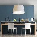 Ver imagem 5 de Lustre Pendente Cone Vivare Md-4156 Cúpula em Tecido 30/45x40cm - Bivolt Linho Bege 127/220v